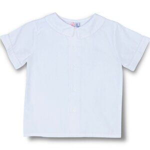 Orient Expressed Boys White Short Sleeve Peter Pan Collared Shirt 3T - 4T / 4